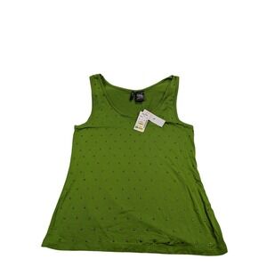 Etoile Womens Studded Scoop Neck Tank Top Large Peridot Green‎ NWT